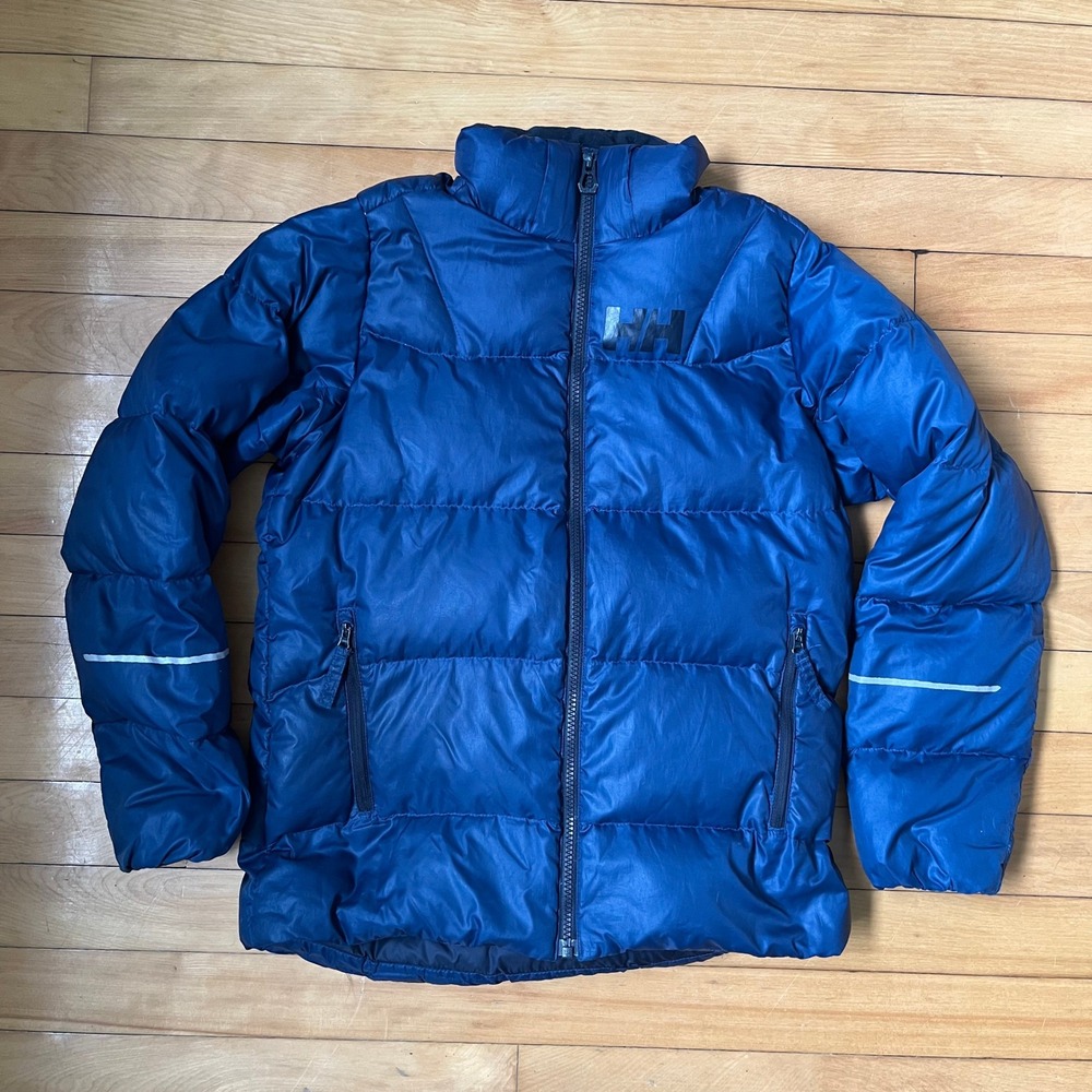 Helly Hansen Kids Blue Insulated Puffer Jacket Size 152/12 Reflective Zip Coat